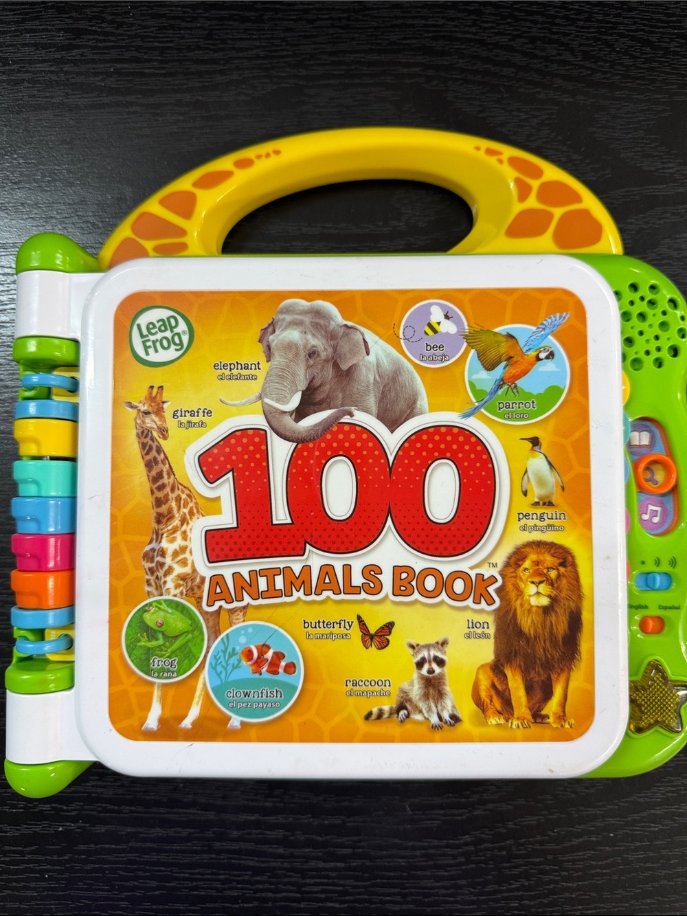 LeapFrog 100 Animals Book - Yellow & Green Interactive Learning Toy
